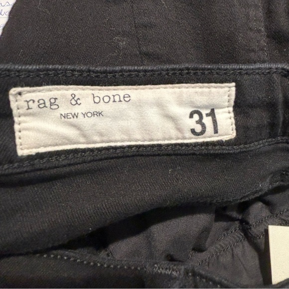RAG & BONE Sz 31 Nina Jeans Skinny High Rise Ankle Length in Black Denim - Picture 8 of 11